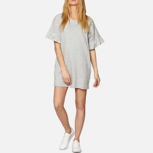 Sanctuary | Gray | Tamara | Eyelet Ruffle Lace Trim Sleeves | Cotton Dress |